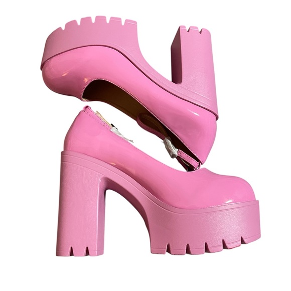 Vibrant Pink Platform Heels - Picture 1 of 8
